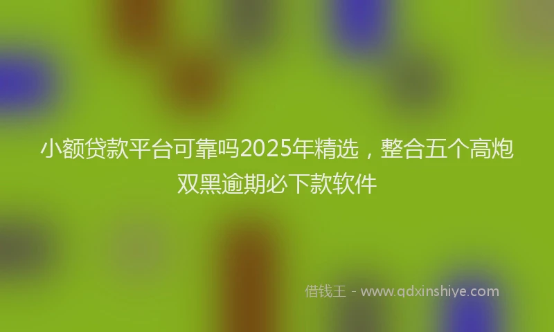 小额贷款平台可靠吗2025年精选，整合五个高炮双黑逾期必下款软件