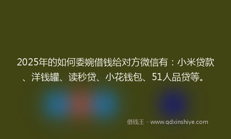 2025年的如何委婉借钱给对方微信有：小米贷款、洋钱罐、读秒贷、小花钱包、51人品贷等。