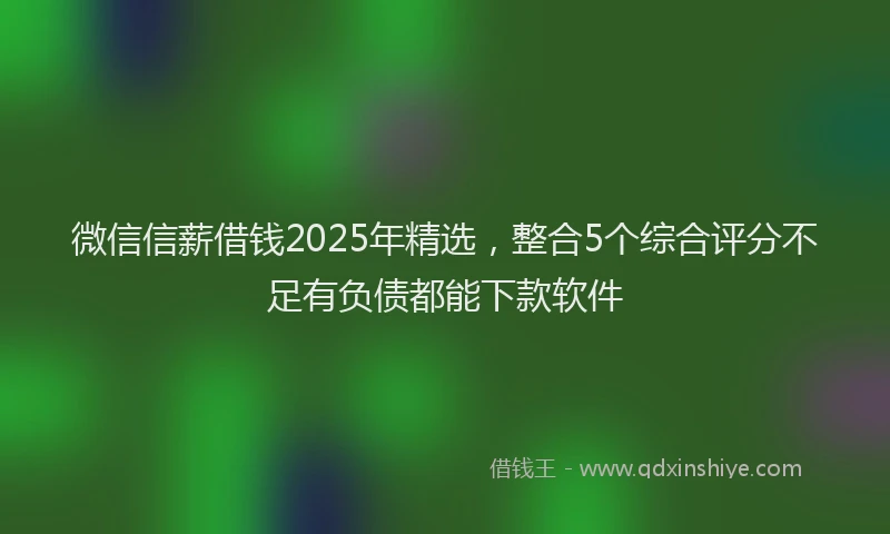 微信信薪借钱2025年精选，整合5个综合评分不足有负债都能下款软件