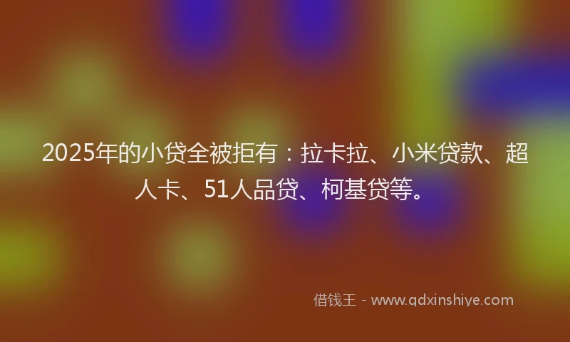 2025年的小贷全被拒有：拉卡拉、小米贷款、超人卡、51人品贷、柯基贷等。