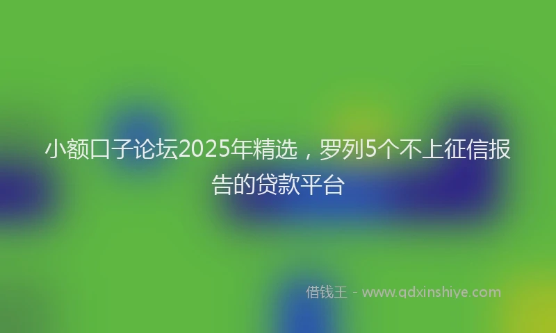 小额口子论坛2025年精选，罗列5个不上征信报告的贷款平台