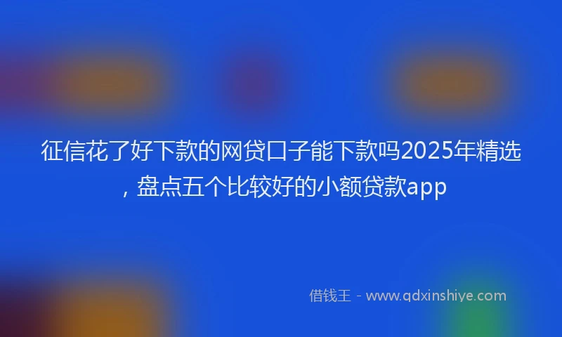 征信花了好下款的网贷口子能下款吗2025年精选，盘点五个比较好的小额贷款app
