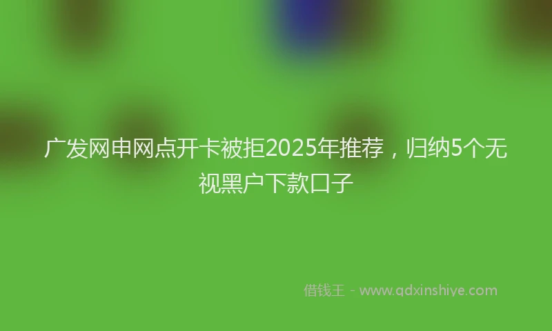 广发网申网点开卡被拒2025年推荐，归纳5个无视黑户下款口子
