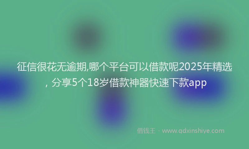 征信很花无逾期,哪个平台可以借款呢2025年精选，分享5个18岁借款神器快速下款app