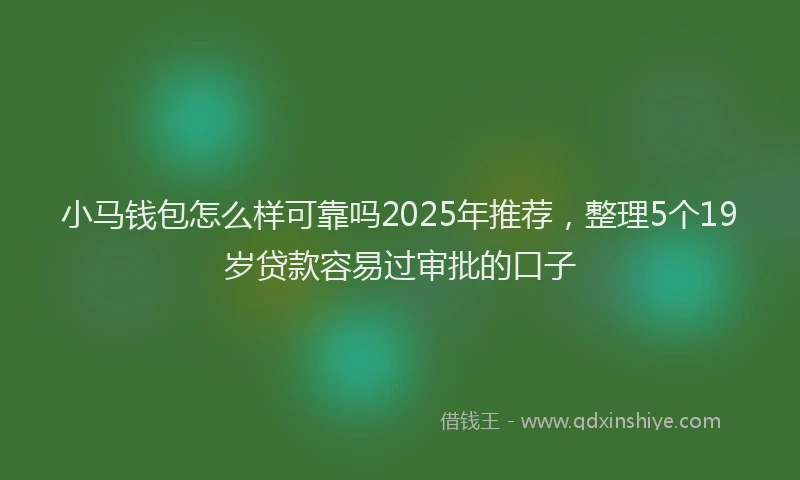 小马钱包怎么样可靠吗2025年推荐，整理5个19岁贷款容易过审批的口子