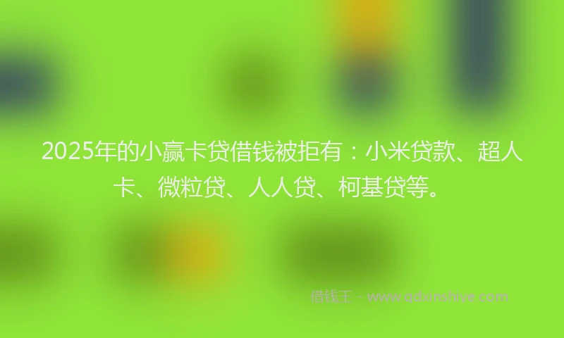2025年的小赢卡贷借钱被拒有：小米贷款、超人卡、微粒贷、人人贷、柯基贷等。