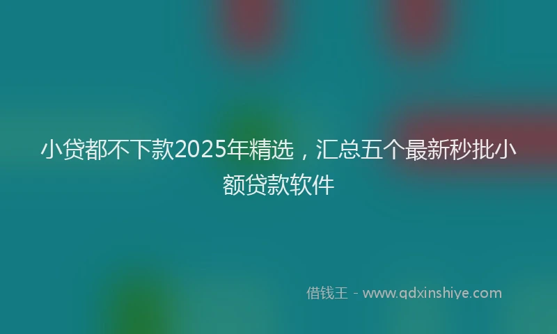 小贷都不下款2025年精选，汇总五个最新秒批小额贷款软件