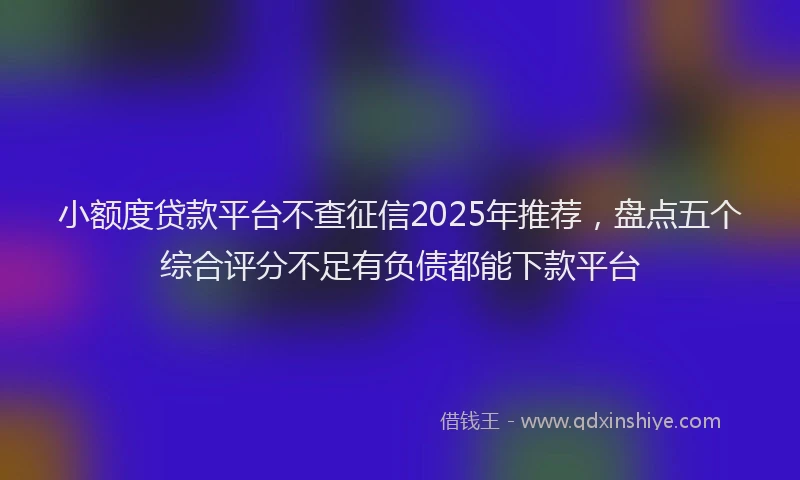 小额度贷款平台不查征信2025年推荐，盘点五个综合评分不足有负债都能下款平台