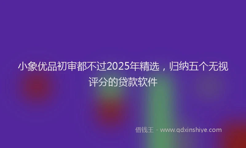 小象优品初审都不过2025年精选，归纳五个无视评分的贷款软件