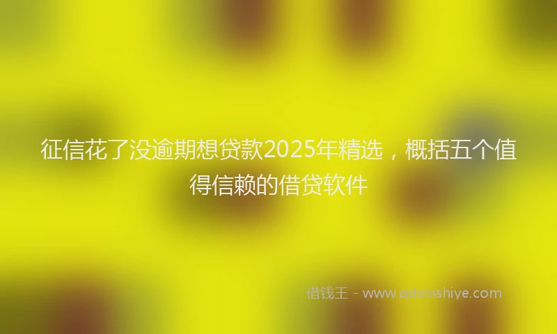 征信花了没逾期想贷款2025年精选，概括五个值得信赖的借贷软件