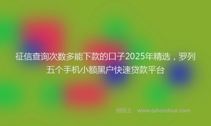 征信查询次数多能下款的口子2025年精选，罗列五个手机小额黑户快速贷款平台