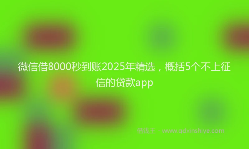 微信借8000秒到账2025年精选，概括5个不上征信的贷款app