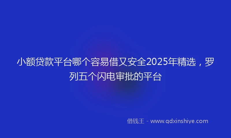 小额贷款平台哪个容易借又安全2025年精选，罗列五个闪电审批的平台