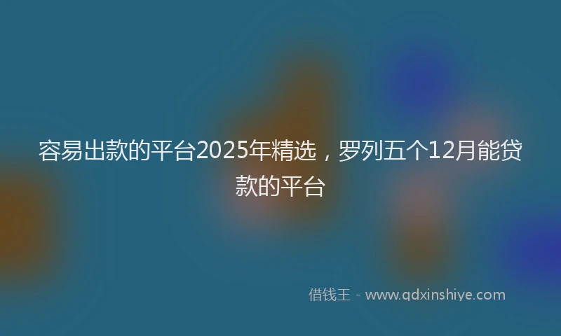 容易出款的平台2025年精选，罗列五个12月能贷款的平台