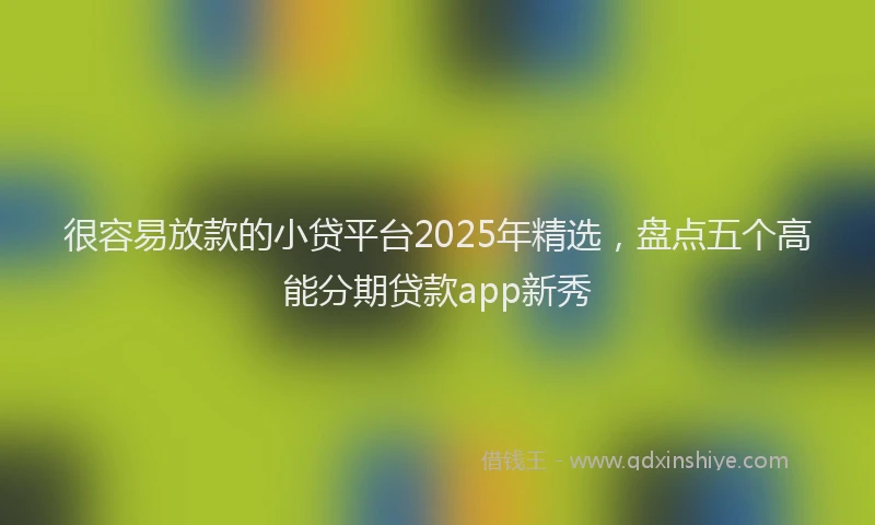 很容易放款的小贷平台2025年精选，盘点五个高能分期贷款app新秀