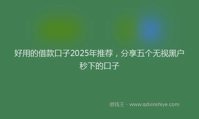 好用的借款口子2025年推荐，分享五个无视黑户秒下的口子