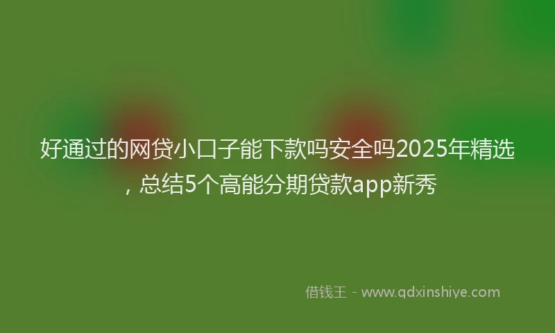 好通过的网贷小口子能下款吗安全吗2025年精选，总结5个高能分期贷款app新秀