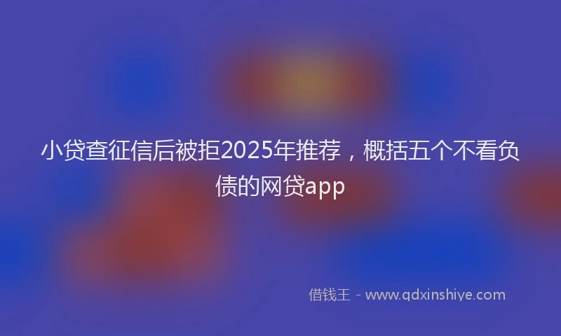 小贷查征信后被拒2025年推荐，概括五个不看负债的网贷app