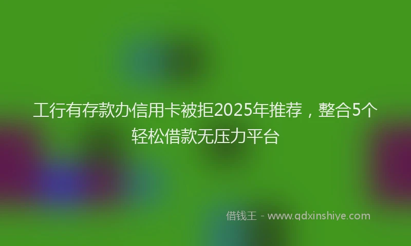 工行有存款办信用卡被拒2025年推荐，整合5个轻松借款无压力平台
