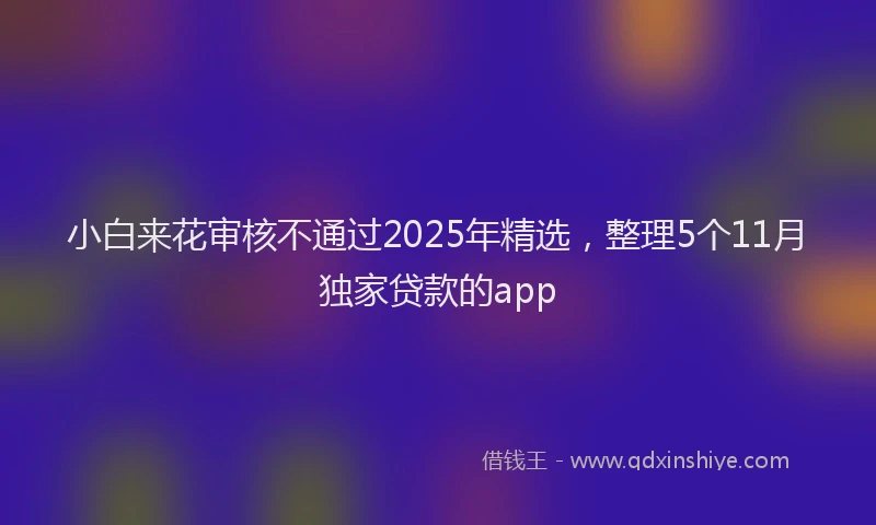 小白来花审核不通过2025年精选，整理5个11月独家贷款的app