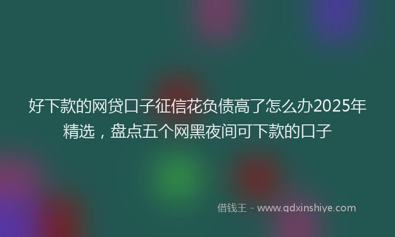 好下款的网贷口子征信花负债高了怎么办2025年精选，盘点五个网黑夜间可下款的口子