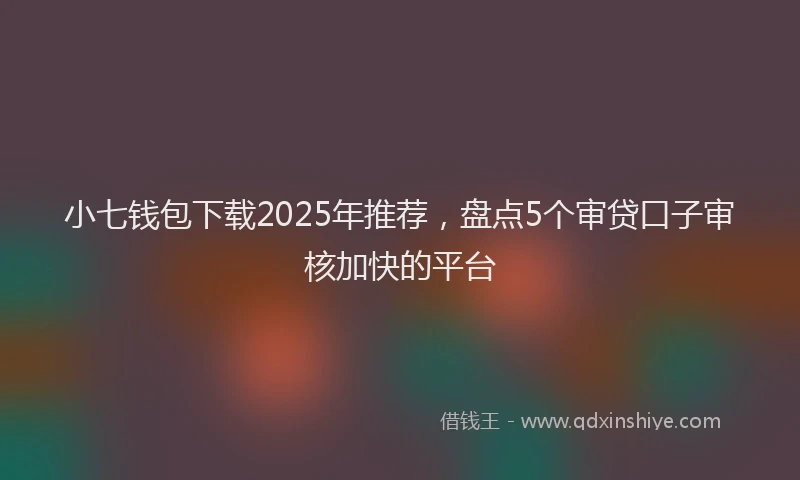 小七钱包下载2025年推荐，盘点5个审贷口子审核加快的平台