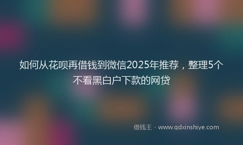 如何从花呗再借钱到微信2025年推荐，整理5个不看黑白户下款的网贷