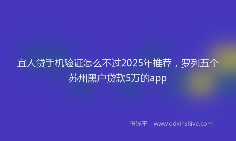 宜人贷手机验证怎么不过2025年推荐，罗列五个苏州黑户贷款5万的app