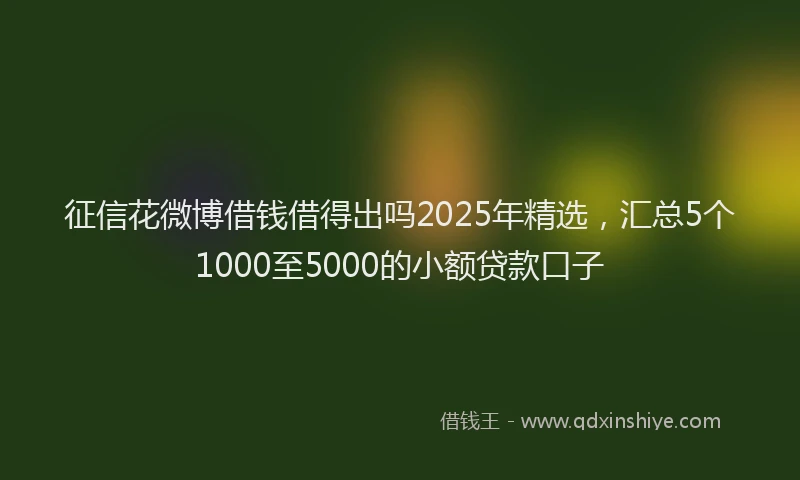 征信花微博借钱借得出吗2025年精选，汇总5个1000至5000的小额贷款口子