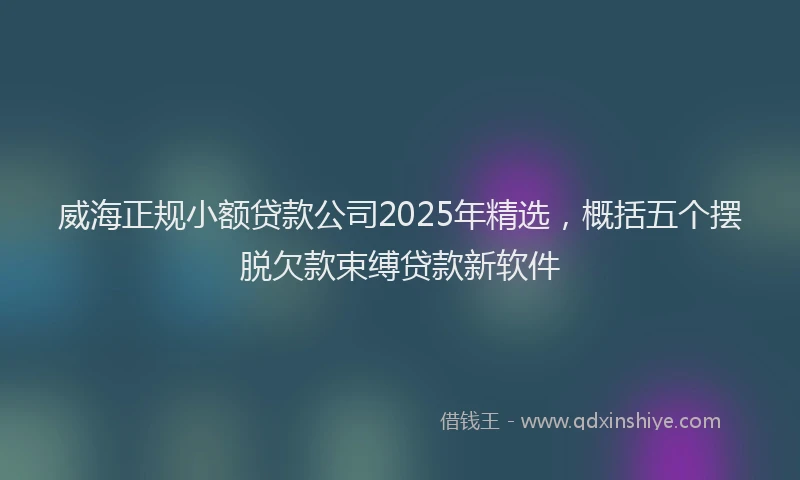 威海正规小额贷款公司2025年精选，概括五个摆脱欠款束缚贷款新软件