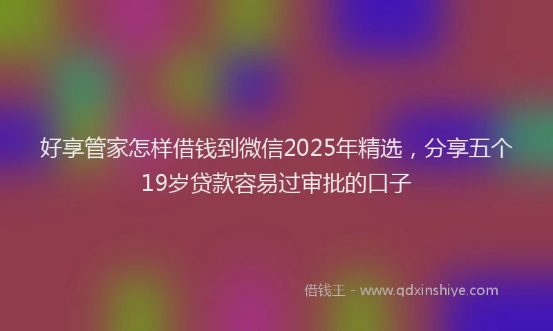 好享管家怎样借钱到微信2025年精选，分享五个19岁贷款容易过审批的口子