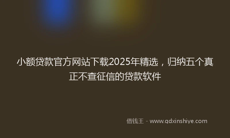 小额贷款官方网站下载2025年精选，归纳五个真正不查征信的贷款软件