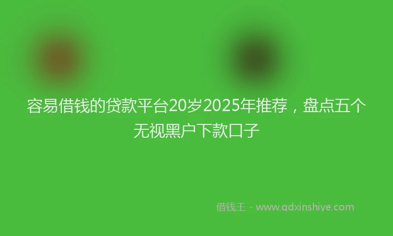 容易借钱的贷款平台20岁2025年推荐，盘点五个无视黑户下款口子