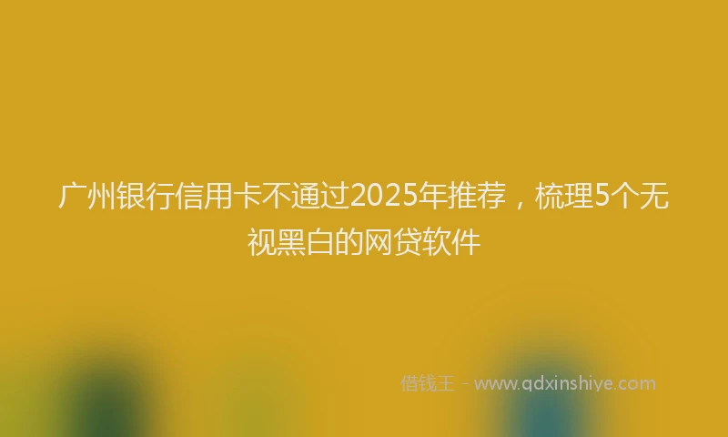 广州银行信用卡不通过2025年推荐，梳理5个无视黑白的网贷软件