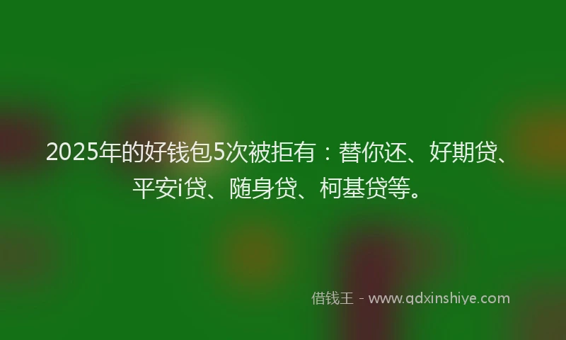 2025年的好钱包5次被拒有：替你还、好期贷、平安i贷、随身贷、柯基贷等。