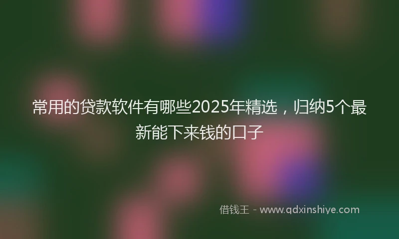 常用的贷款软件有哪些2025年精选，归纳5个最新能下来钱的口子