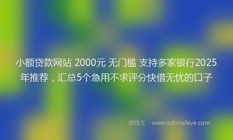 小额贷款网站 2000元 无门槛 支持多家银行2025年推荐，汇总5个急用不求评分快借无忧的口子