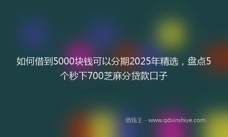如何借到5000块钱可以分期2025年精选，盘点5个秒下700芝麻分贷款口子