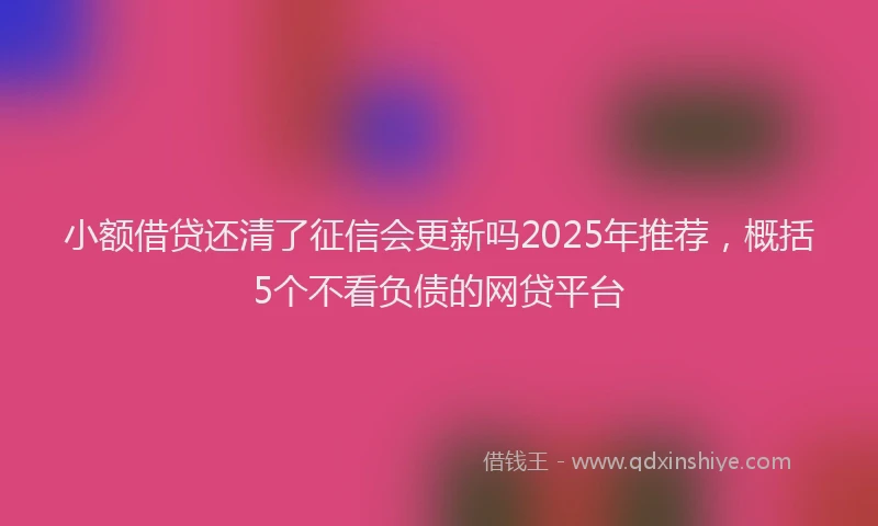 小额借贷还清了征信会更新吗2025年推荐，概括5个不看负债的网贷平台