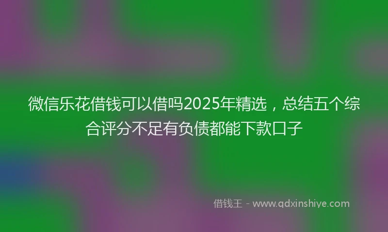 微信乐花借钱可以借吗2025年精选，总结五个综合评分不足有负债都能下款口子