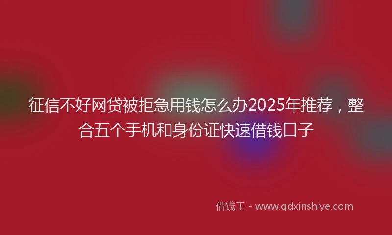 征信不好网贷被拒急用钱怎么办2025年推荐，整合五个手机和身份证快速借钱口子
