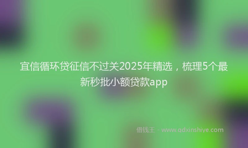 宜信循环贷征信不过关2025年精选，梳理5个最新秒批小额贷款app
