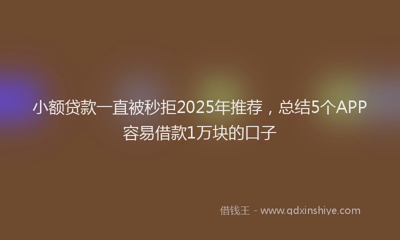 小额贷款一直被秒拒2025年推荐，总结5个APP容易借款1万块的口子