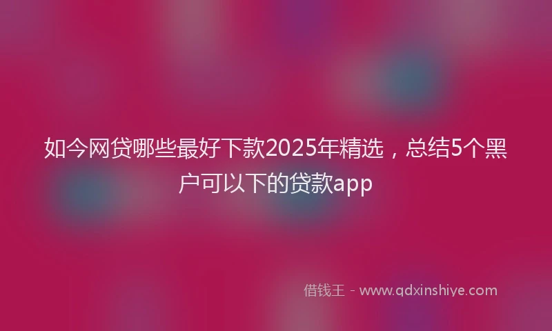 如今网贷哪些最好下款2025年精选，总结5个黑户可以下的贷款app
