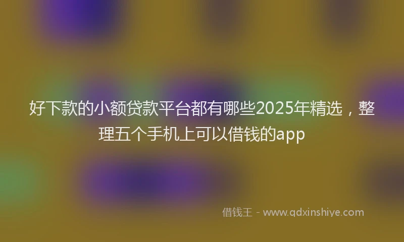 好下款的小额贷款平台都有哪些2025年精选，整理五个手机上可以借钱的app