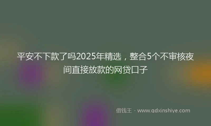 平安不下款了吗2025年精选，整合5个不审核夜间直接放款的网贷口子