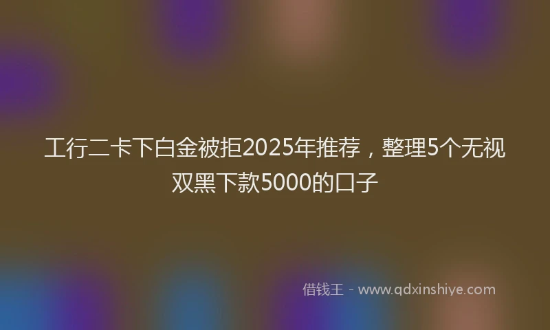 工行二卡下白金被拒2025年推荐，整理5个无视双黑下款5000的口子