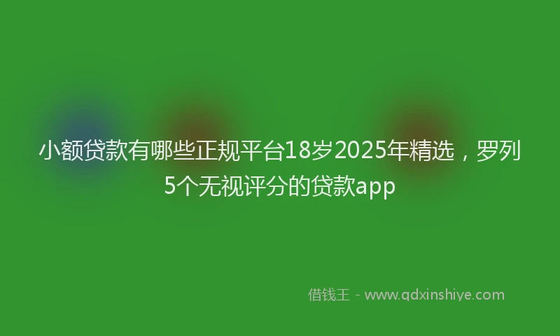 小额贷款有哪些正规平台18岁2025年精选，罗列5个无视评分的贷款app