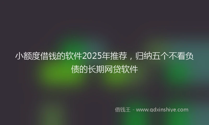 小额度借钱的软件2025年推荐，归纳五个不看负债的长期网贷软件