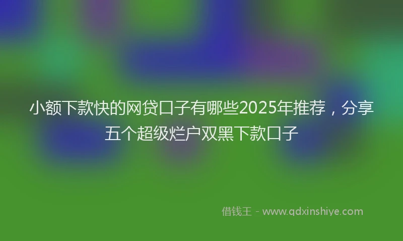 小额下款快的网贷口子有哪些2025年推荐，分享五个超级烂户双黑下款口子
